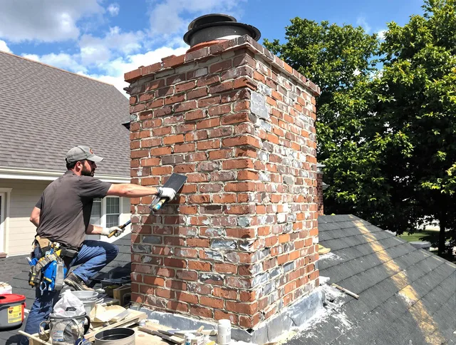 Completed chimney rebuild by Cleveland Heights Chimney Sweep in Cleveland Heights, OH