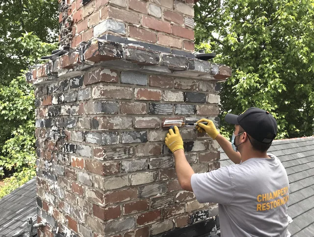 In-progress chimney restoration by Cleveland Heights Chimney Sweep in Cleveland Heights, OH
