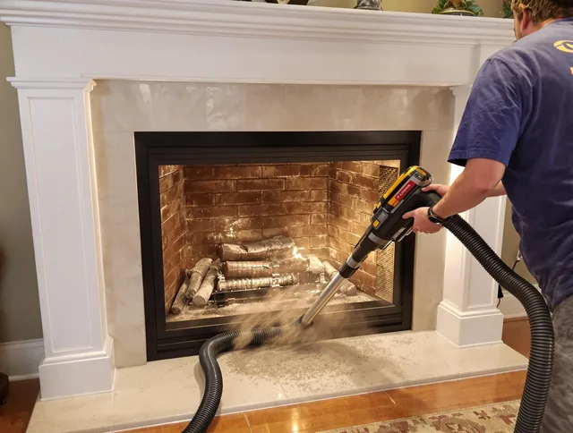Fireplace cleaning performed by Cleveland Heights Chimney Sweep in Cleveland Heights, OH