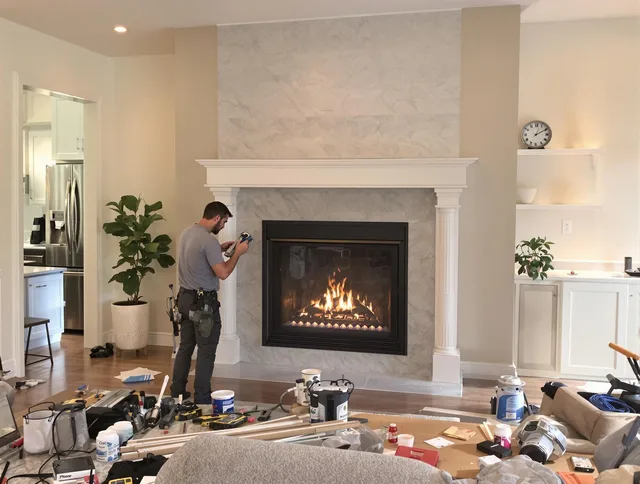 Newly installed fireplace by Cleveland Heights Chimney Sweep in Cleveland Heights, OH